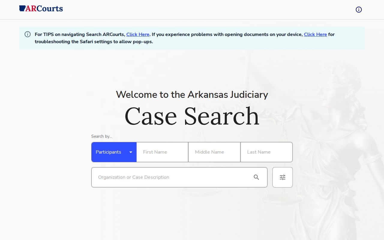 Arkansas CourtConnect search after Garland County arrest